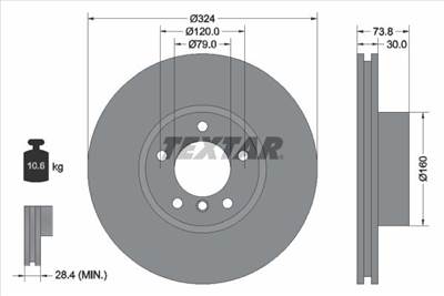 féktárcsa TEXTAR 92107105 for BMW