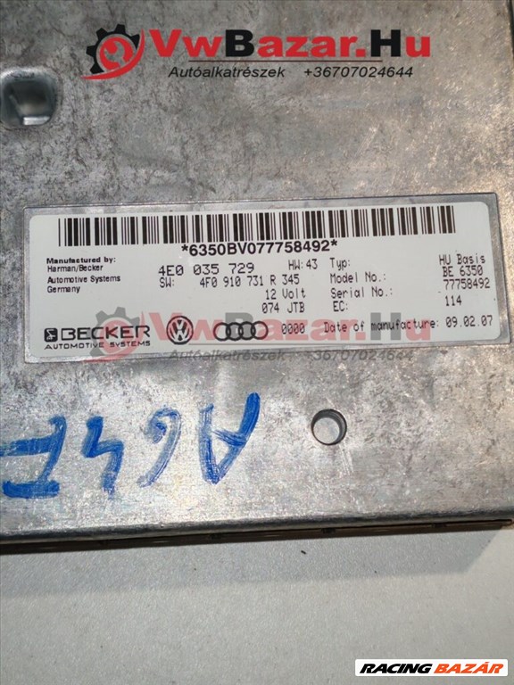 MMI egység AUDI A6 4F 4e0035729                                                4E0035729 2. kép