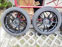  5x115 lyukosztású 18" használt alufelni, rajta 225/40 használt Barum nyári gumi gumi 