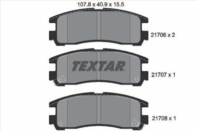 Fékbetét készlet TEXTAR 2170602 for MITSUBISHI, PROTON, NISSAN