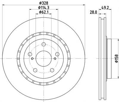 féktárcsa MINTEX MDC2629 for TOYOTA, LEXUS