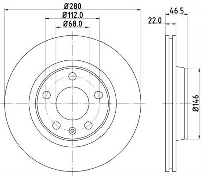 féktárcsa MINTEX MDC1031C for VW, AUDI, SEAT, SKODA