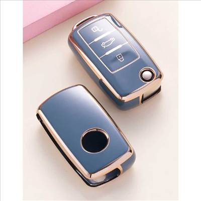 Skoda kulcs TPU tok 3 gombos - Szürke