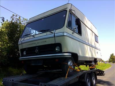 OPEL BEDFORD BLITZ  HYMMER-MOBIL TIPUSÚ,RÉGI OLDTIMER LAKÓAUTÓ,PAPIROK NÉLKŰL  HOBBY CÉLRA