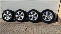  Nissan 5x114.3 lyukosztású 16" használt gyári alufelni, rajta 205/60 újszerű Barum nyári gumikkal