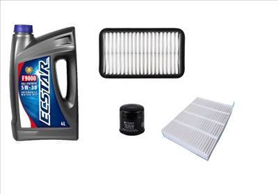 Suzuki Splash olajcsere szett 1.0-1.2 levegőszűrő, olajszűrő, pollenszűrő, Suzuki gyári motorolaj EC