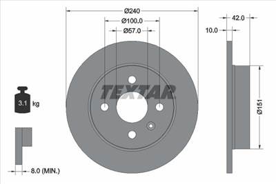 féktárcsa TEXTAR 92092003 for OPEL, VAUXHALL, CHEVROLET