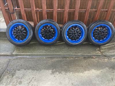  4x100 lyukosztású 15" használt Intra alufelni, rajta 195/55 használt Falken nyári gumi gumi 