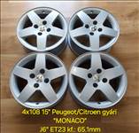 4x108 15" Peugeot "MONACO" gyári alufelni garnitúra