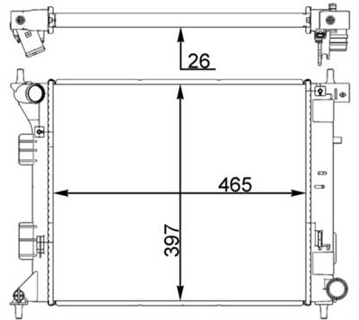 MAHLE CR 1407 000P - Vízhűtő (Hűtőradiátor) KIA