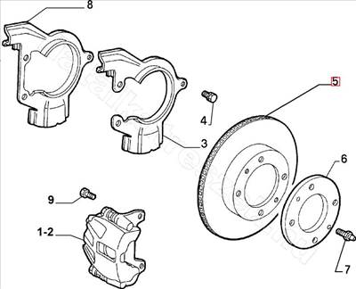 FÉKTÁRCSA ELSŐ NUOVA PANDA 2003- - FIORINO, BRAVO, PUNTO, DEDRA, 155, 145 - GD.DF0294 -  - MAGNETI MARELLI Utángyártott új DF0294