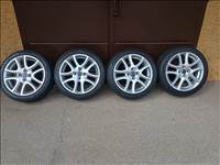  4x100 lyukosztású 16" újszerű (gyári felni) alufelni, rajta 195/45 használt Tracmax nyári gumi 