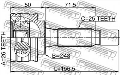 FEBEST 0410-GA2RR - féltengely csukló MITSUBISHI MITSUBISHI (GAC)