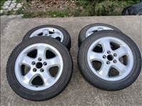  5x110 lyukosztású 16" újszerű alufelni, rajta 205/55 használt nyári gumi gumi 