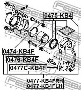 FEBEST 0474-KB4F - vezetőcsavar, féknyereg INFINITI MITSUBISHI NISSAN NISSAN (ZHENGZHOU) SUBARU