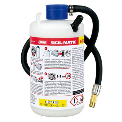 Defekt javító folyadék tömlő nélküli gumiabroncsokhoz, 600 ml, Lampa Sigil-Matic