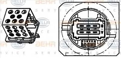 HELLA 9ML 351 332-271 - ellenállás, belső tér szellőzés PEUGEOT