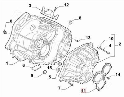 Váltóház fedél M40 - JUMPER, DUCATO, BOXER - 55256484, 55256484 -  - FIAT eredeti Eredeti új 55256484