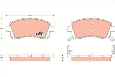 Fékbetét készlet TRW GDB3217 for SUBARU
