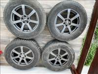  5x112 lyukosztású 17" használt Advanti alufelni, rajta 235/65 használt Continental téli gumi gumi 