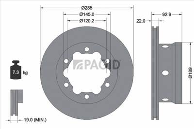 féktárcsa HELLA PAGID 50431 for MERCEDES-BENZ, SEAT, SKODA, VW, …