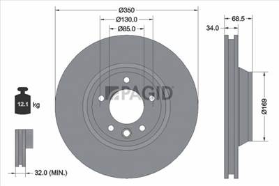 féktárcsa HELLA PAGID 54218 for VW, AUDI, PORSCHE, SEAT, …