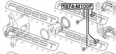 FEBEST 1074-M100F - vezetőcsavar, féknyereg CHEVROLET HOLDEN SUZUKI
