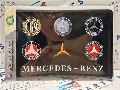 Mercedes Logo retró fémplakát fém képeslap tábla (14x10cm)
