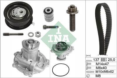 INA 530 0377 31 - Vízpumpa + fogasszíj készlet AUDI VW