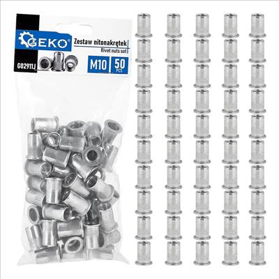 Geko M10 alumínium szegecsanya készlet, 1.0-3.5mm, 50db - G02911J