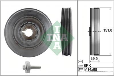 INA 544 0090 20 - Szíjtárcsa készlet, forgattyús tengely DACIA INFINITI LADA MAHINDRA RENAULT MERCED