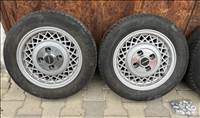  4x114.3 lyukosztású 14" felújított alufelni, rajta 165/70 használt Hankook nyári gumi gumi 