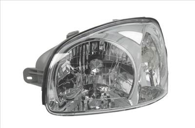 Hyundai Santa Fe 2001.03.01-2006.01.30 utángyártott új bal első fényszóró H4 szürke házas (manuális) DEPO 9210126010