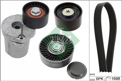 INA 529 0369 10 - hosszbordás szíj készlet BMW