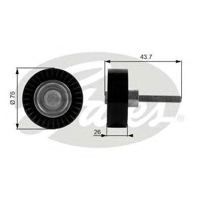 GATES T38054 - hosszbordásszíj vezetőgörgő AUDI SEAT SKODA VW