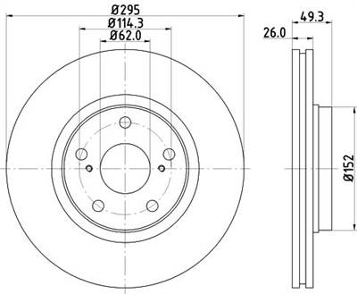 féktárcsa MINTEX MDC2049C for TOYOTA