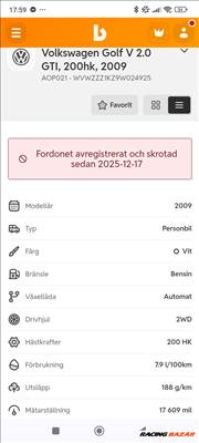 Volkswagen Golf V GTI benzines motor  bwa20tsi