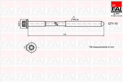FAI AutoParts B292 - hengerfejcsavar készlet CATERHAM FSO LAND ROVER LOTUS MG MINELLI RELIANT ROVER 