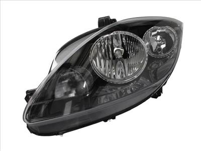 Seat Altea 5P 2009-2015, Leon 2009-2012, Toledo 5P 2004-2009 utángyártott új bal első fényszóró H7/H1 fekete házas (motoros) DEPO 5p1941033b