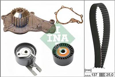 INA 530 0632 30 - Vízpumpa + fogasszíj készlet MAZDA