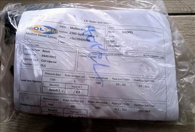 Opel Astra H 1.7 CDTI ( Z17DTH) bevizsgált porlasztó (0445110175) mérési jegyzőkönyvvel 