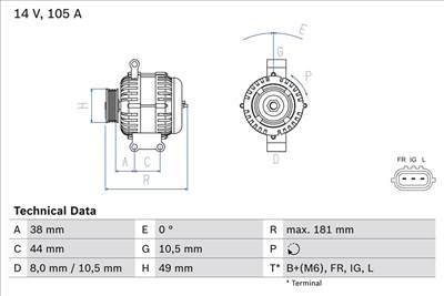 generátor BOSCH 0 986 084 240 for BMW, ROVER, MINI