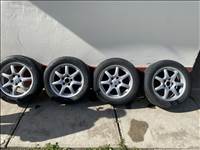  5x110 lyukosztású 16" használt Rial lemezfelni, rajta 215/55 használt Hankook téli gumi 