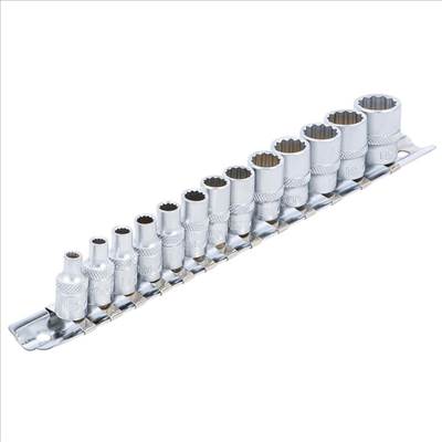 Dugókulcskészlet, tizenkétszögletű 1/4" 4-14 mm