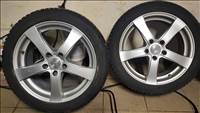  5x114.3 lyukosztású 17" használt Dezent alufelni, rajta 225/45 használt Goodyear téli gumi gumi 