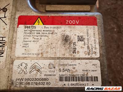 Peugeot 3008 I 2.0 HDi Hybrid 4 200 LE hybrid akkumulátor  1609866780 1614150280