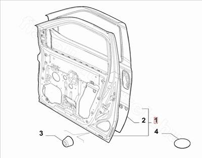 Fiat Doblo (2009-2023) bal első ajtó 52155068