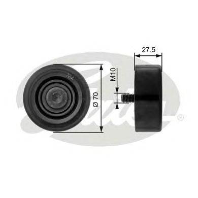 GATES T36206 - hosszbordásszíj vezetőgörgő HYUNDAI INOKOM KIA
