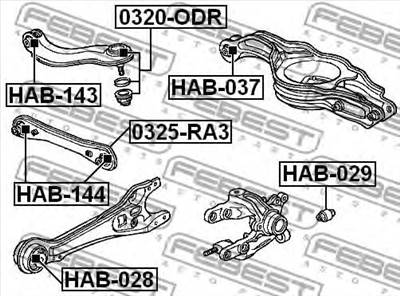 FEBEST 0320-ODR - Lengőkar gömbfej HONDA