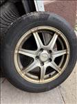  5x114.3 lyukosztású 16" használt alufelni, rajta 205/60 újszerű Continental téli gumi gumi 